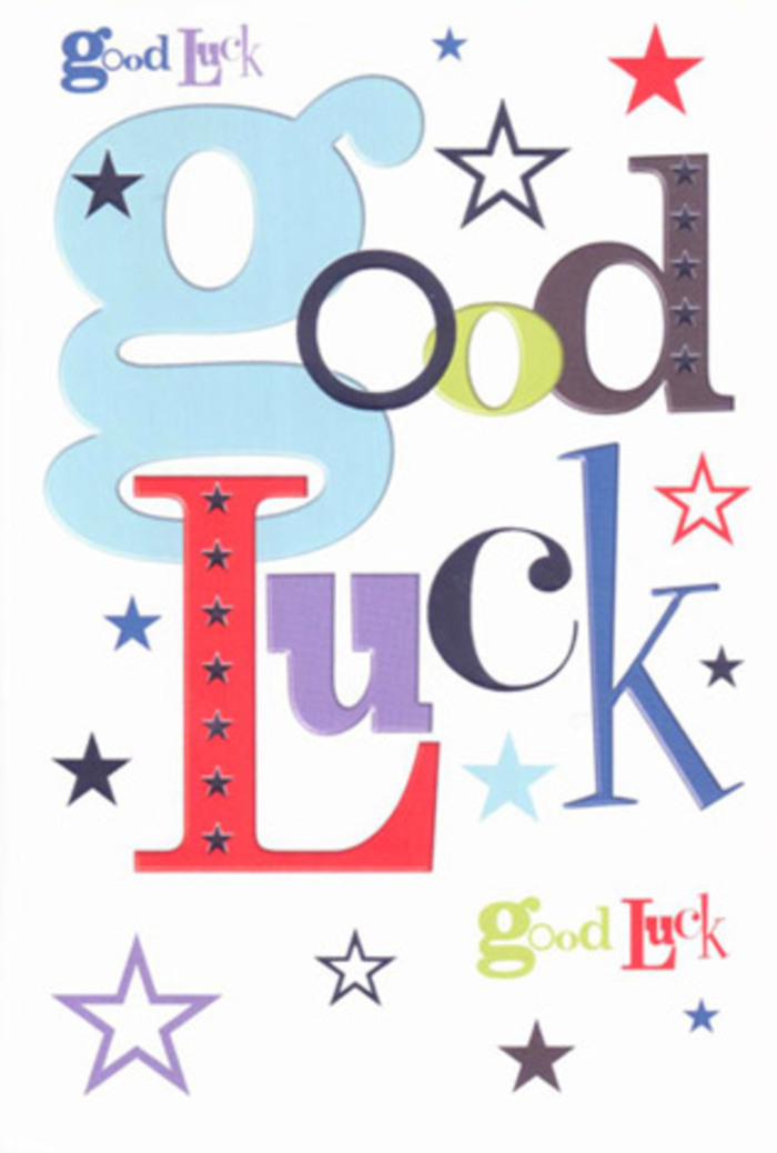 Vibrant and uplifting, this good luck card is a visual celebration-a burst of modern design and heartfelt encouragement inspired by the energetic spirit of Poplar. Bold letters stand tall in pastel blues and dynamic reds, with slender strokes of charcoal black and lively mossy greens interspersed, each one paired with pops of colourful stars that cascade across a pristine white field. The effect is that of a joyous cheer echoing down East India Dock Road, or laughter shared on a Saturday afternoon near Bartlett Park. The composition's clean spacing lets each hue and playful flourish shine, giving the design a fresh and inviting tone. The sturdy, smooth card stock adds a pleasing sense of quality, evoking the tactile delight of expertly chosen blooms. More than a simple greeting, this card becomes a token of hope, embodying Poplar's indomitable optimism-ready to encourage someone facing an exam, embarking on a new adventure, or setting out on a job search. Every star and letter whispers genuine belief and support, making the wish for 'Good Luck' feel personal and true to the heart of the E14 community.