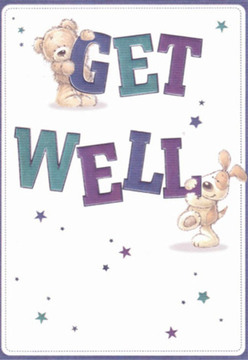 Brimming with gentle energy, this get well card features two lovable friends-a plush teddy perched atop the word 'GET,' and a floppy-eared puppy tucked under a bold 'WELL'-both with inviting, rounded shapes and bright, expressive faces. The confident typography, rendered in rich teals and deep purples, stands out against the clean white expanse, brightening the mood much like the bustling markets along Poplar High Street. Graceful stars float across the design, each one spreading a sense of optimism reflective of Poplar's community spirit. The bear's texture looks soft enough for a comforting squeeze; the puppy's velvety coat hints at warmth and tactile joy. As a local florist, the thoughtful details here mirror the attention we give to every get well bouquet at Flowers Poplar-each element meant to lighten burdens and share hope, echoing the care that fills Poplar's neighbourhoods from Bartlett Park to the historic Lansbury Estate.